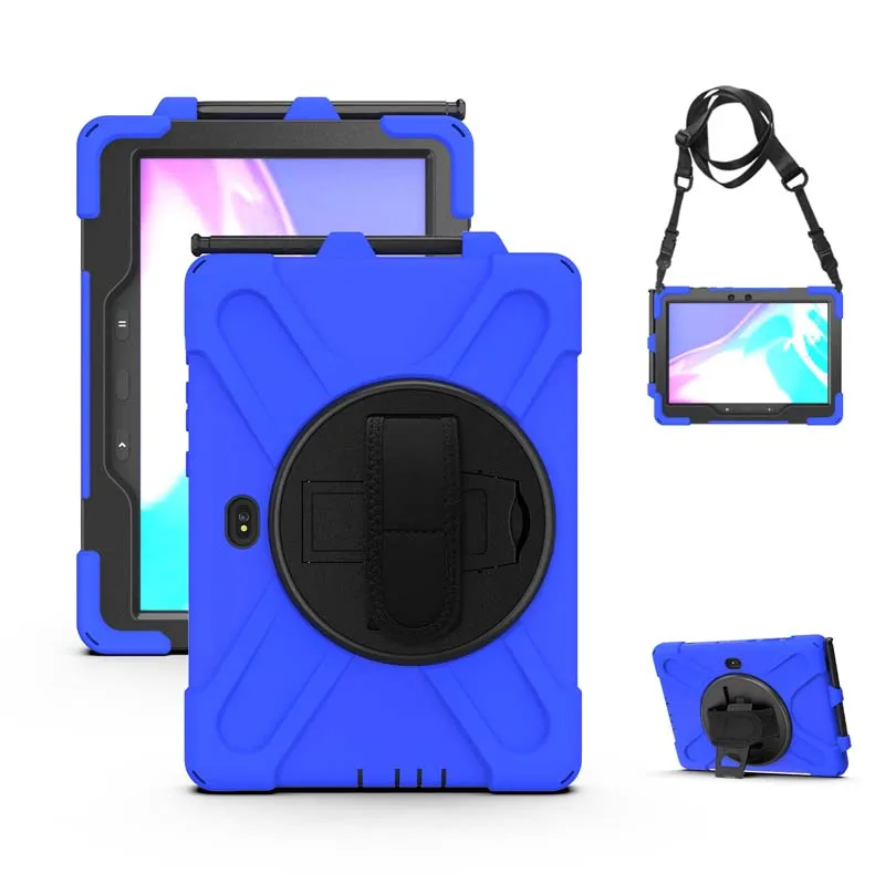 Durable Silicone Protective Case with 360° Stand, Pen Slot, and Shoulder Strap