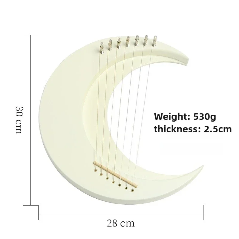 7 String Crescent Raya Harp Beginner Playing Practice Sound Therapy Mini Half Moon Raya Yoga Meditation Stringed Instruments