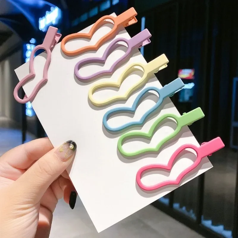 

7 PCS/Set Geometric Hair Clips Sweet Hair Clips Hair Clips Fashion Accessories Women Cute Candy Color Bow Rabbit Heart