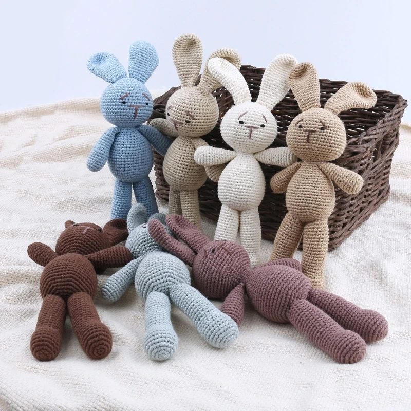 Knitted Stuffed Cotton Soft Toy Rabbit Party Gift Decorated Cushion Dropship