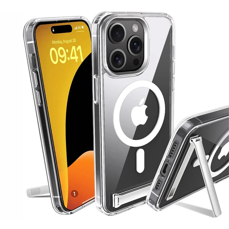 iPhone Case Phone Case Magnetic Case MagSafe Case Phone Protector Cover Magnetic Mobile Phone Case with Kickstand For iPhone 16 14 15 Pro Max Plus 12 13 Mini 11
