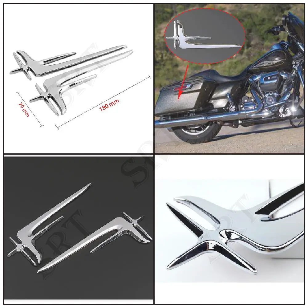 Fits for Harley-Davidson Street Glide CVO 2001-2022 Motorcycle Accessories Rear Luggage Chrome Decorative Decal Stickers