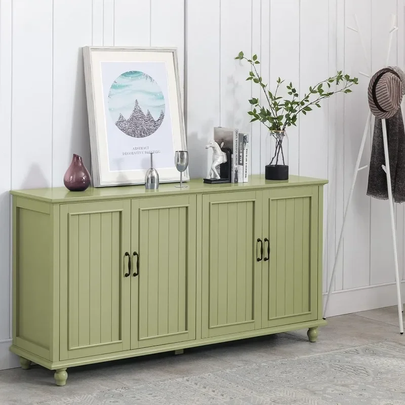 ZHENXIANG Bar Cabinet with Storage,62'' Coffee Bar Cabinet,Sideboard Storage Cabinet for Dinning Room,Kitchen&Living Room 4 Door