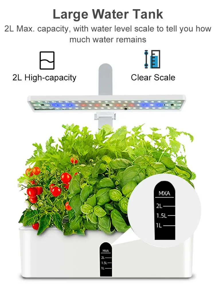 automatic hydroponics growing system with led grow lights