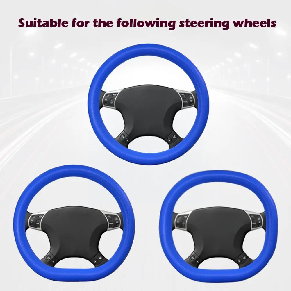 19colors Car Universal Silicone Steering Wheel Elastic Cover Auto Accessories Soft Color Covers Multi Decoration Glove Text D2P7 steering wheel cover