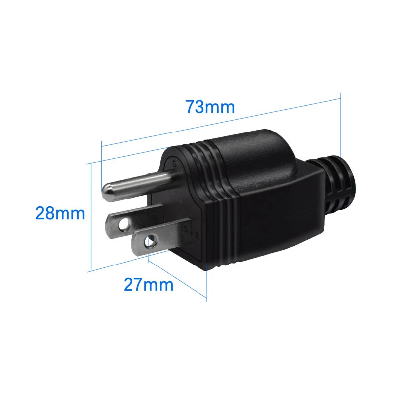 American Detachable Plug American 15A AC Electrical Power Male Plug Adaptor Adapter Wire Rewireable Extension Cord Connector