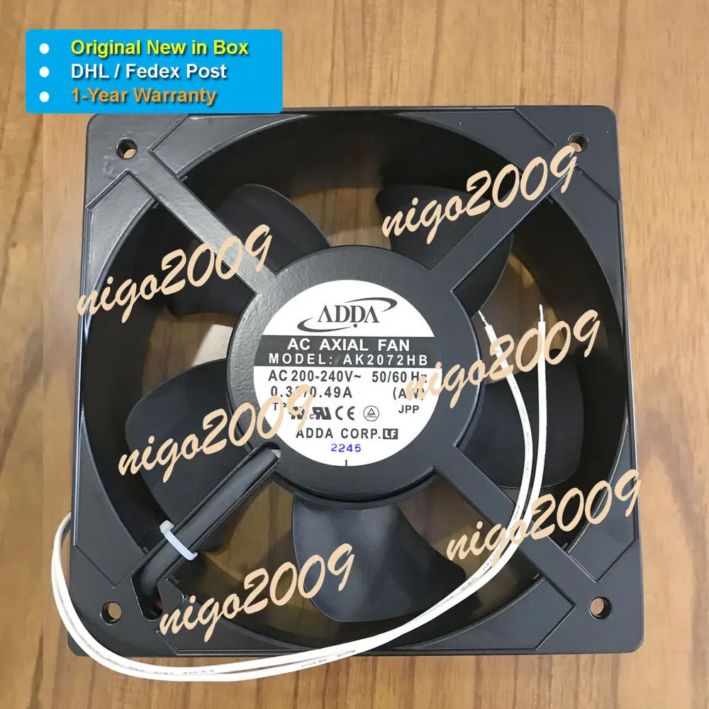 

1PC Original New ADDA AK2072HB 200/240V 0.30/0.49A 2-wire AC Axial Fan DHL Fedex