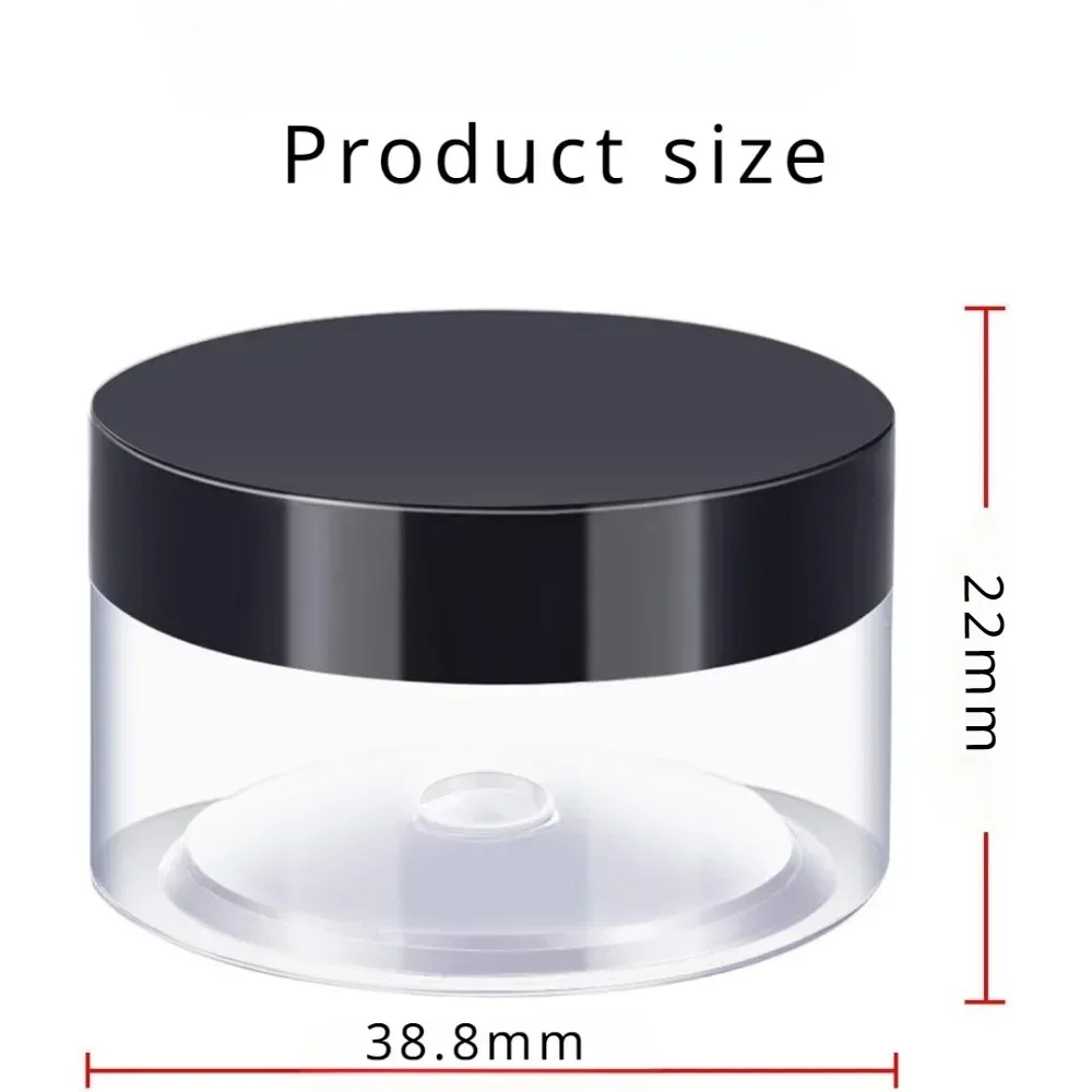 50PCS 10g 20g Empty Refillable Clear Plastic Jars with Lids for Cream Ointments Makeup Eye Shadow Rhinestone Cosmetic Storage