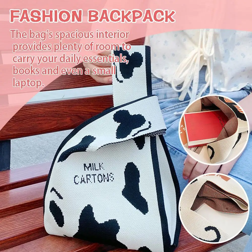 

Fashion Handbag Handmade Knit Shoulder Bags Mini Knot Wrist Bag Women Reusable Shopping Bags Crossbody Bags