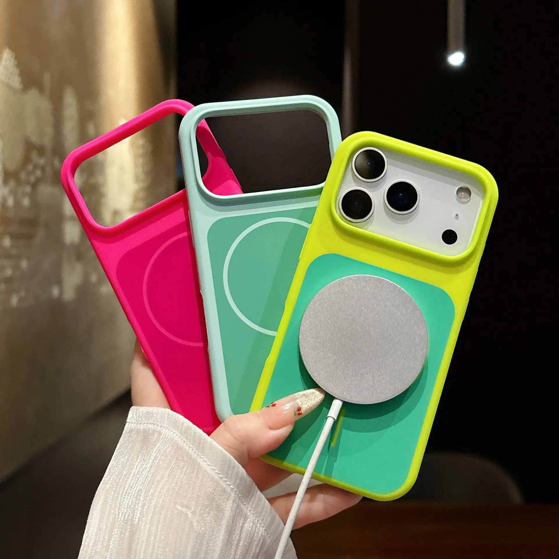Premium Liquid Silicon MagSafe-Compatible Case with Wireless Charging Support