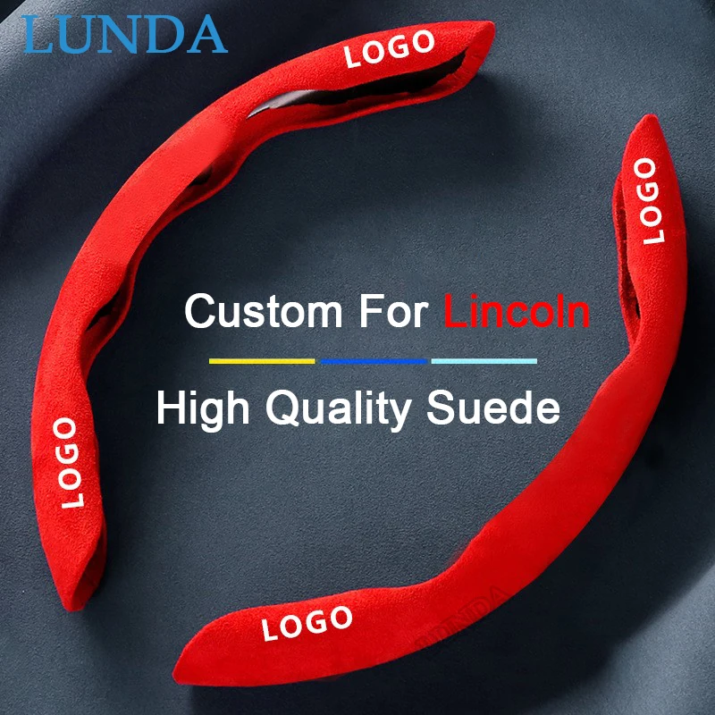 

Car Steering Wheel Cover Suede Custom logo For Lincoln Navigator MKC MKZ MKS MKX MKT Nautilus Aviator Corsair Car Accessories