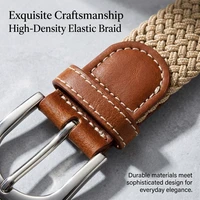 Women's elastic and elastic woven belt in one outfit, casual and versatile denim belt for men and women 3
