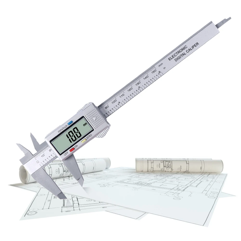 Multi-functional 0-150mm Classic Texture LCD Digital Depth Practical Ruler Electronic Vernier Calipers Gauge Micrometer