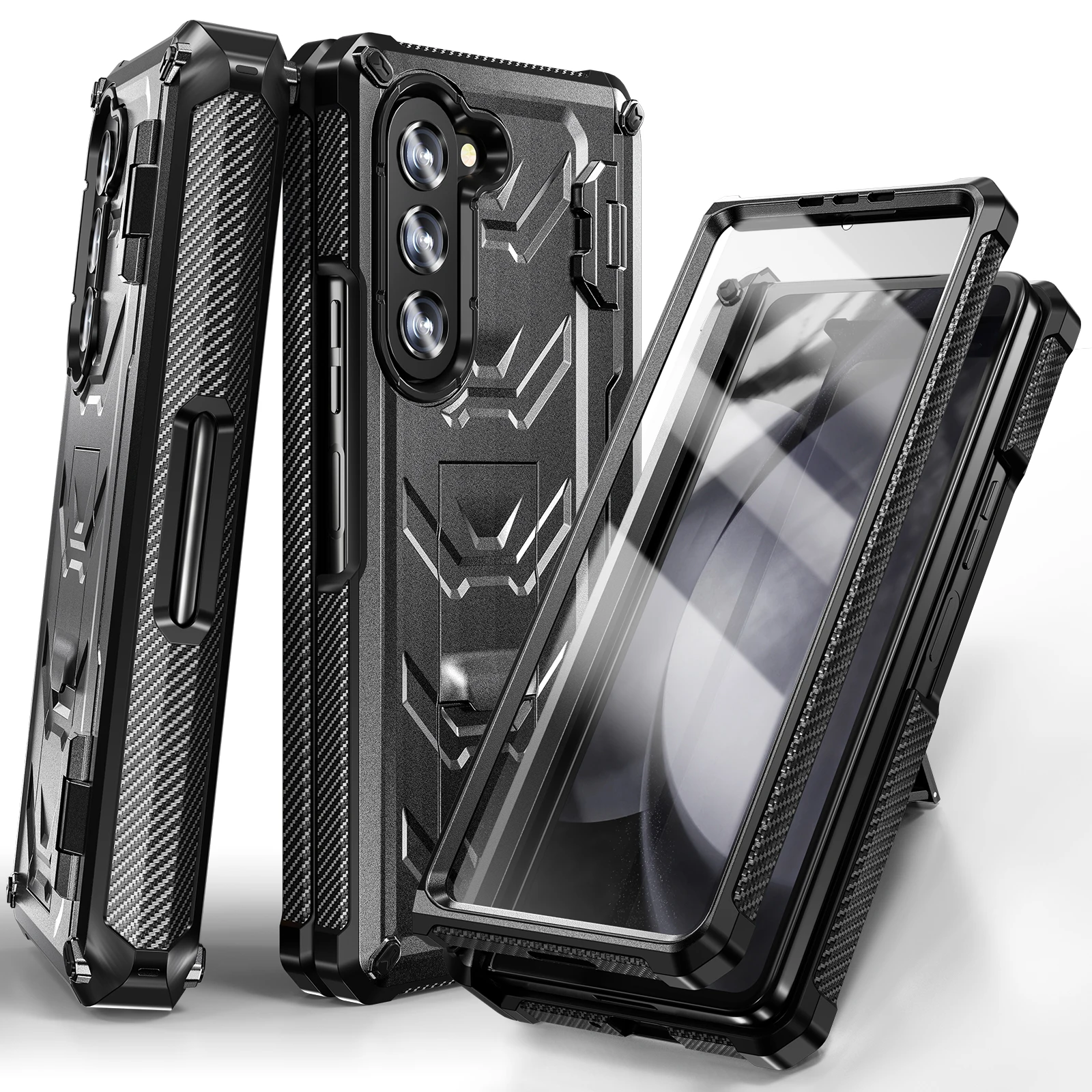 

Foldable Hinge Pen Holder Case for Samsung Galaxy Z Fold5 Fold4 Fold3 Fold 5 4 3 Case Shockproof Armor Hard Cover with Kickstand