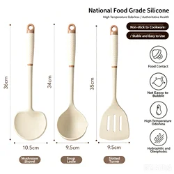 Premium Non - Stick Silicone Kitchen Utensil Set - Heat Resistant Cooking Tools with Spatula, Turner, and Ladle (3PCS B)