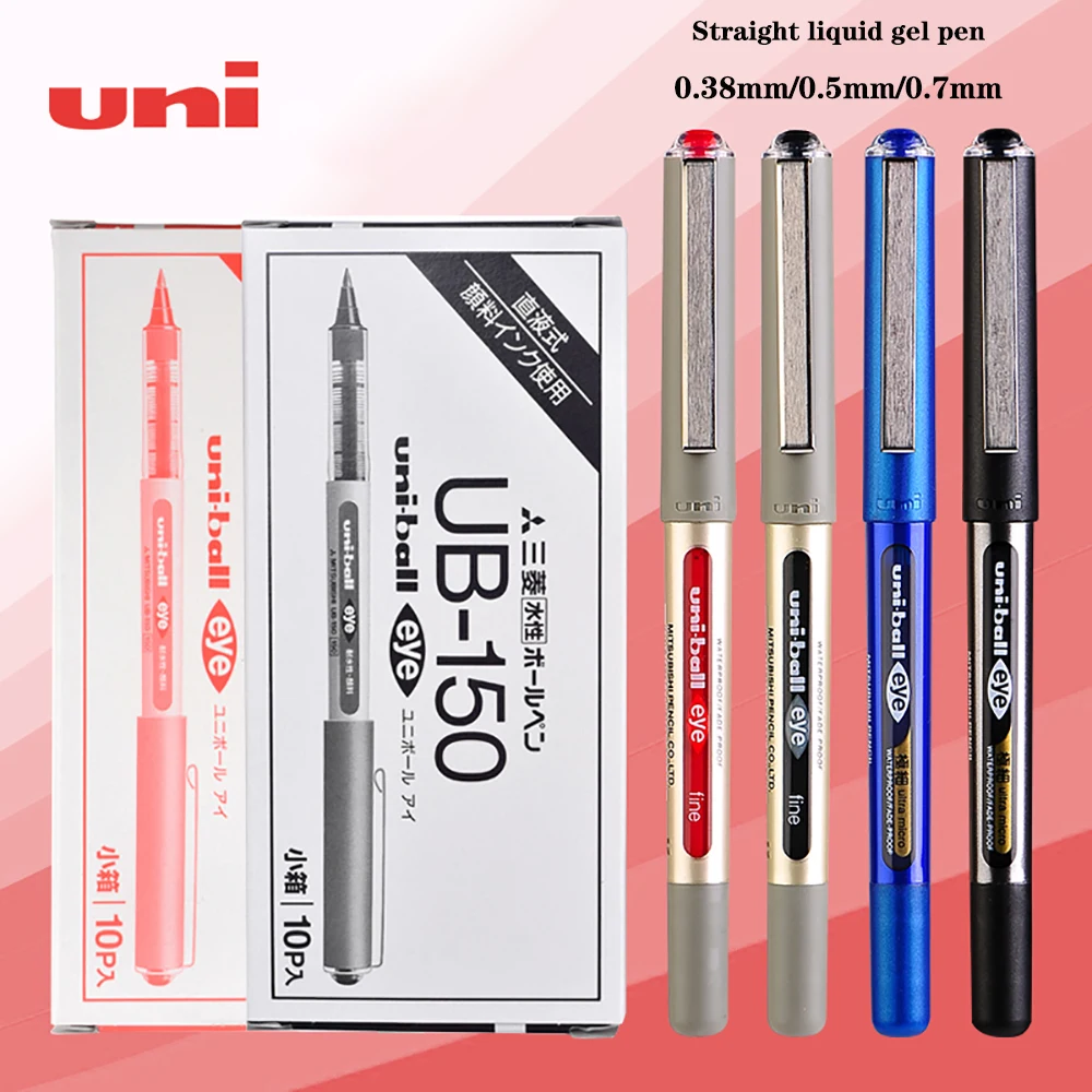 

Japan UNI Three Gel Pen Set UB-150 Large Capacity Straight Liquid Ballpoint Pen School Stationery Office Supplies 0.7/0.5/0.38mm