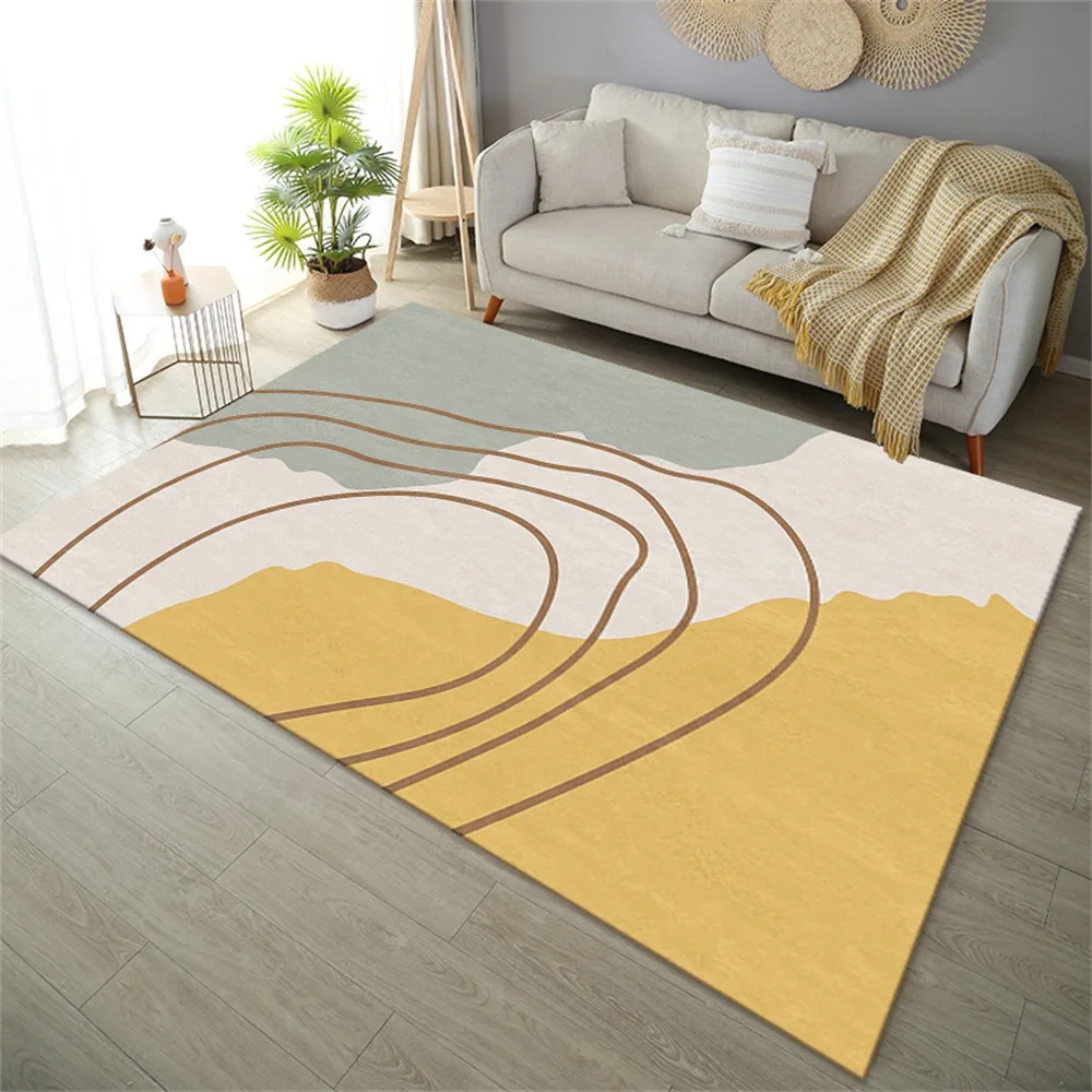 Tapete minimalista abstrato com padrão geométrico, tapete com cores pastel macias para sala de estar, quarto, decoração moderna de casa