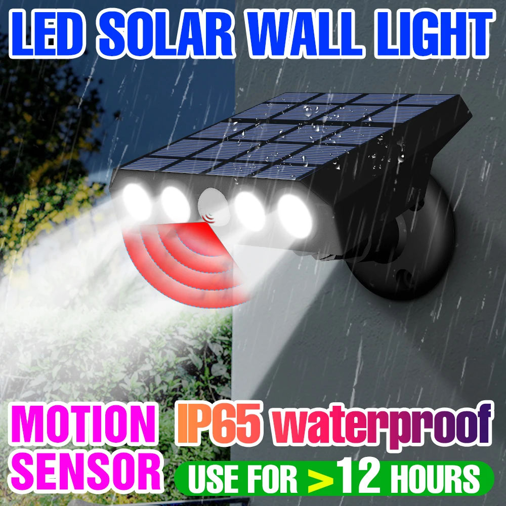 LED Solar Wall Light Outdoor Decoration Refletor Emergency Lighting IP65 Waterproof Solar Powered Lantern Courtyard Walls Lamp