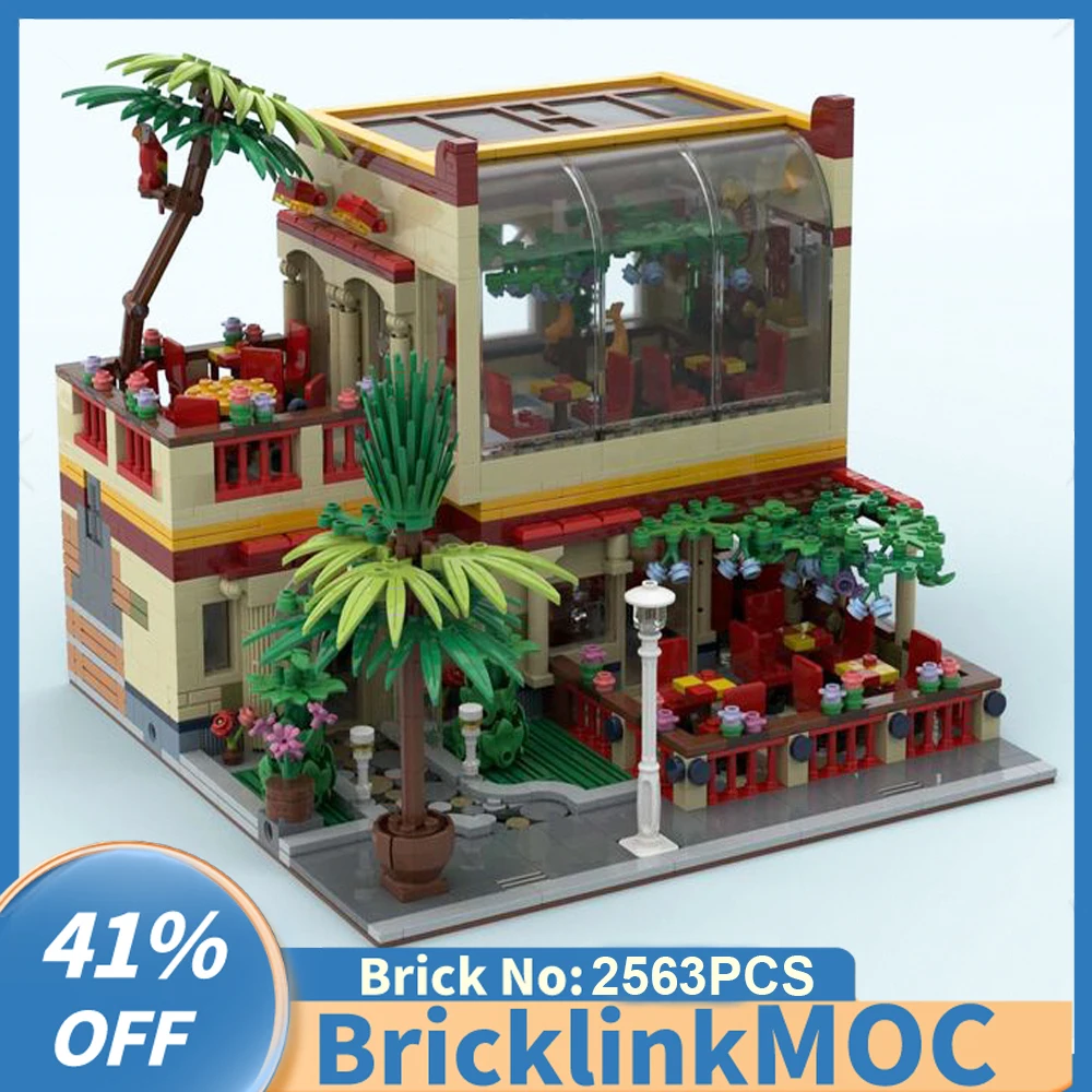 

NEW 2563PCS City Hot Selling Street View Moc Modular Building Breezway cafe DIY creative Children Toy birthday Gift Blocks