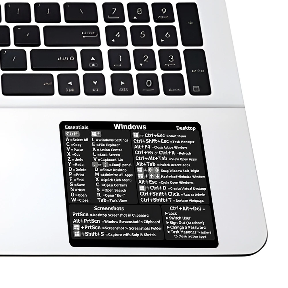 Apple Mac OS 시스템용 단축키 메모 스티커 13-16 MacBook Chromebook Windows Palm Rest용 단축키 스티커 메모
