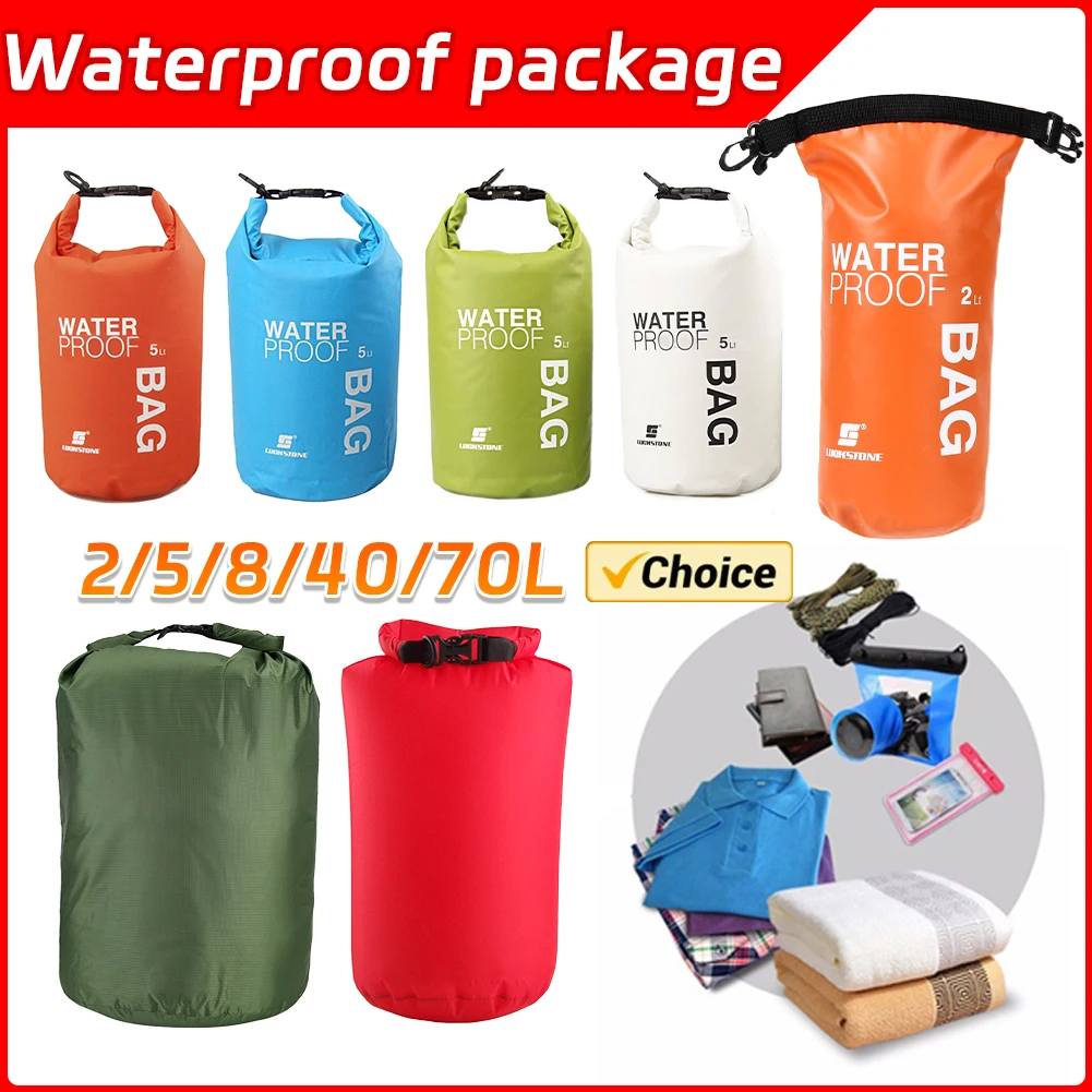 2L Waterproof Dry Bag Floating Storage Bag Keeps Gear Dry Roll Top Sack Lightweight Sack for Camping Fishing