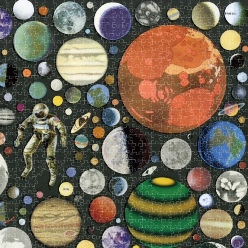 80*60cm Adults 1500pcs Paper Jigsaw Puzzle Planet Astronaut Horoscope Paintings Stress Reducing Toys Difficulty Christmas Gift 3