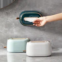 Light Luxury Desktop Tissue Box Holder with Spring Wall-mounted Tissue Box Cover Paper Towel Dispenser Bathroom Tissue Organizer 1