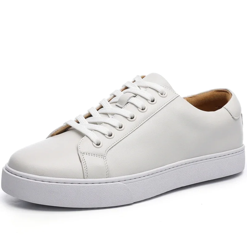 VIPOL Real cowhide casual shoes classic four seasons men's white shoes thick sole light men's sports shoes 2