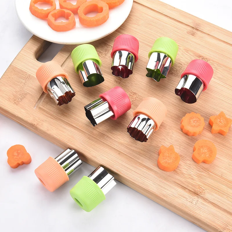 3Pcs Kitchen Bento Tools Vegetable Bread Mould Set Cookie Sand Mold Maker Shapes Fruit Cutters for Children Kids Food