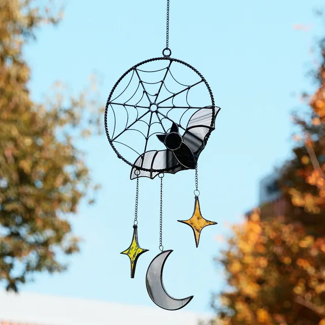 Kreatív Szél Csengő Halloween Dekorációk Gótikus Denevér Hold Csillag Lógó Dísz Ablak Fal Medálok Üdülési Party Dekorok