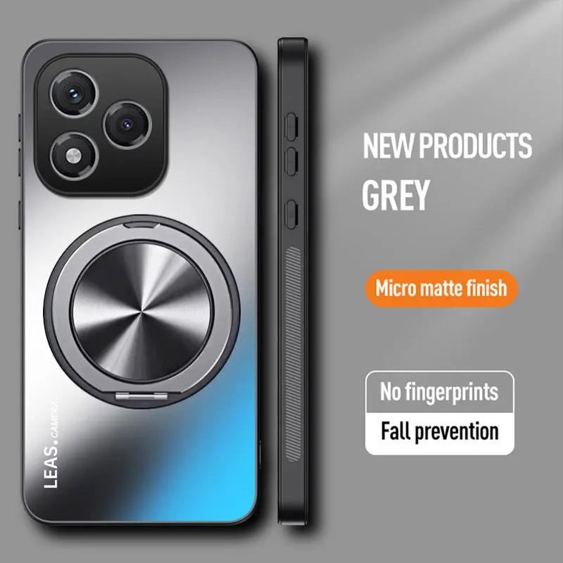 Magnetic Matte Shockproof Case with 360° Rotating Ring Holder and Hard Bumper Shell