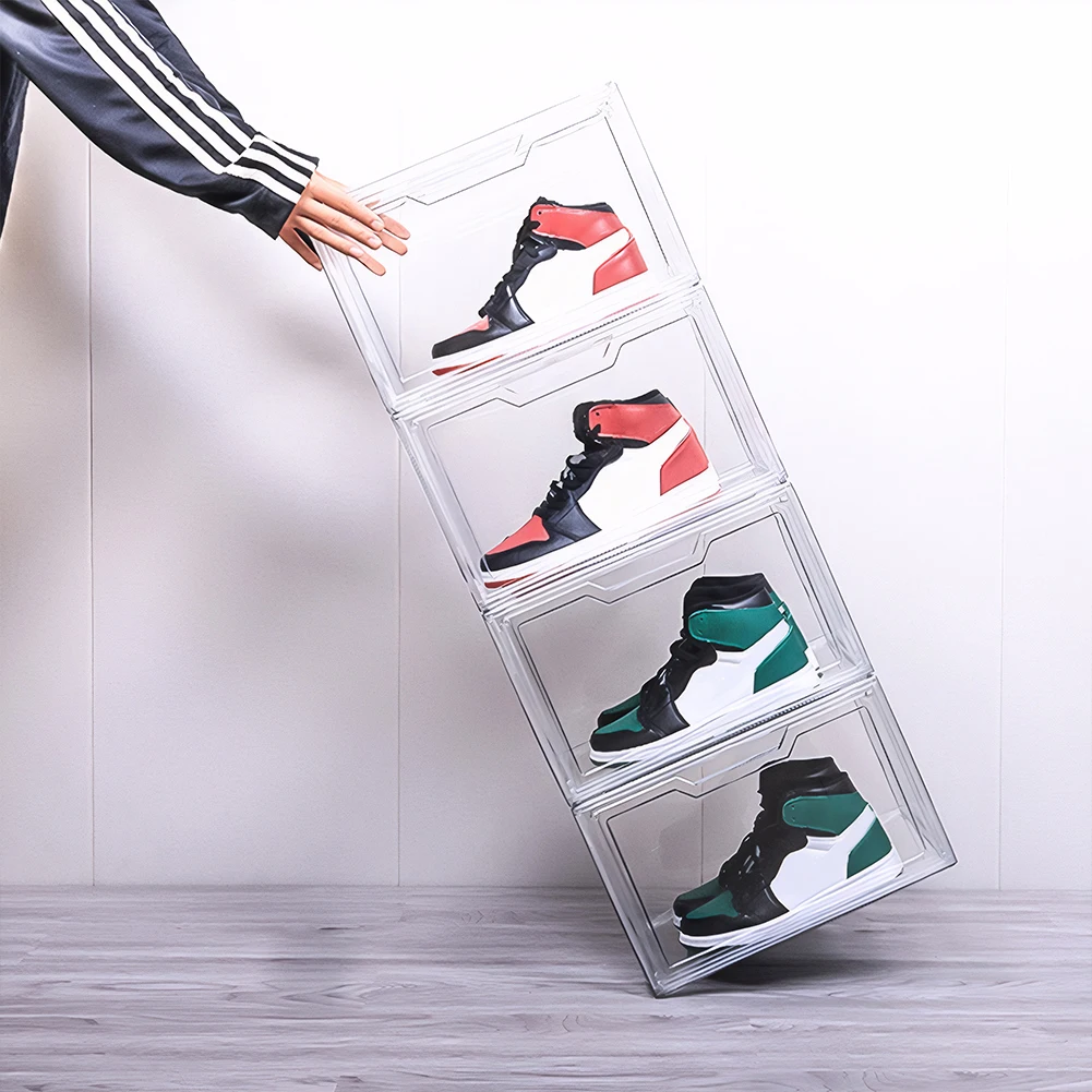 Acrylic Transparent Shoe Box Clear Shoe Organizer with Lid Plastic Shoe Storage Box Stackable for Boots Sneakers Shoes 3