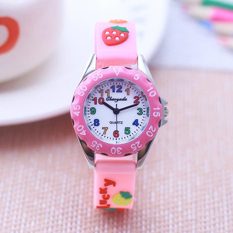 children girls cartoon strawberry silicone strap watches holiday new year gifts color number quartz watches for kids students 2022 new students children boys girls cartoon dinosaur silicone strap watches kids cool holiday gifts water resistant wristwatch