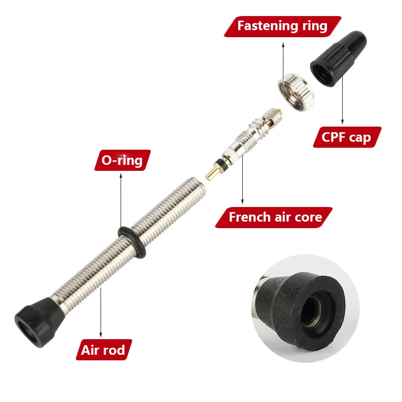 Bicycle Valve 1PC 34/40/44/50/55/60/80mm MTB Road Bike Vacuum French Valve F/V Nipple Copper Core Cycling Accessorie