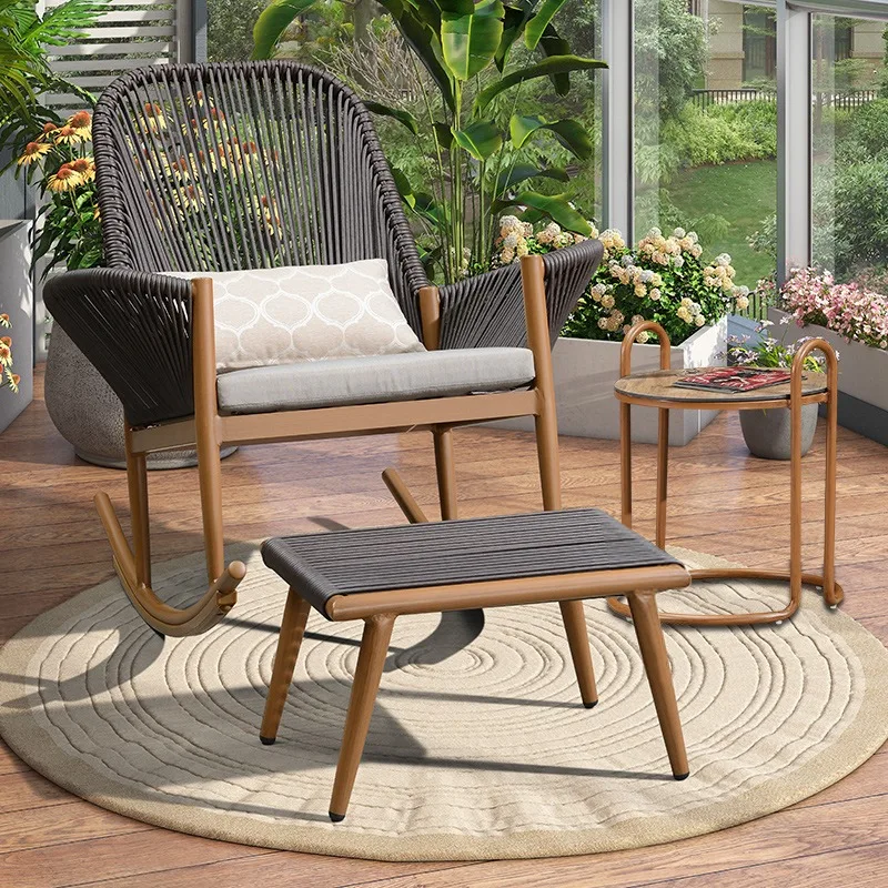 Chaise reclinable de ratán para salón, muebles de lujo para balcón, terraza  y salón, mecedora, relajación, QF50TY - AliExpress