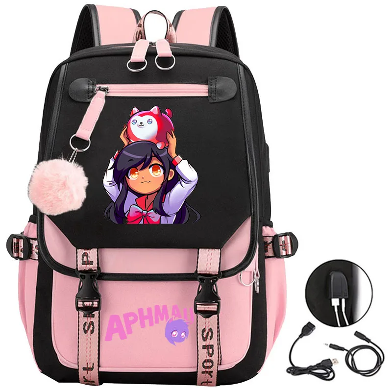 Anime Aphmau Student USB Schoolbag - KawaiiMerch.com