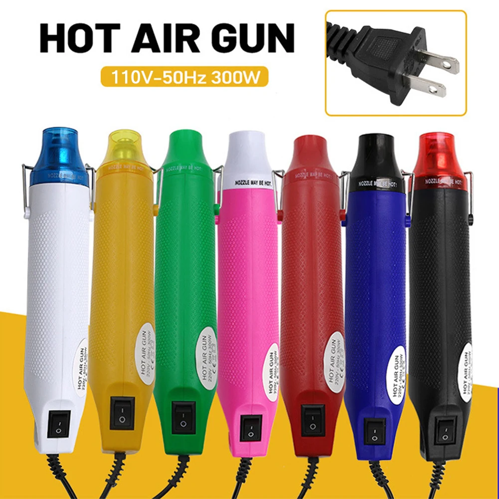 Electric Hot Air Gun Fast Heat 300W Mini Handheld Heat Gun US Plug 110V Tiny Hot Air Kit for DIY Shrink Tubing Rubber Stamp