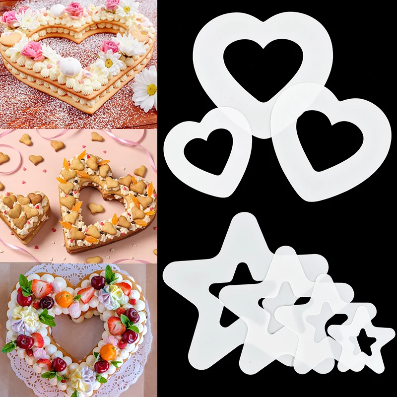 Heart Star Diamond Shape Cake Stencils Baking Templates Pastry Heart Star Diamond Shape Cake Stencils Baking Templates Pastry