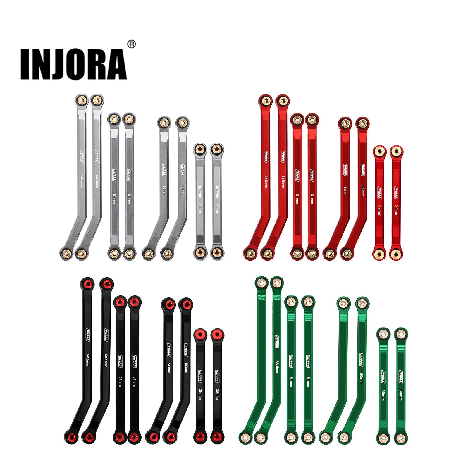 Injora High Spazio 4 Collegamenti Set Aggiornamento Per 1/24 Rc Crawler Axial Scx24 Axial 00001 C10 Axial 00002 Jeep Jlu Ford Bronco Axial 00006