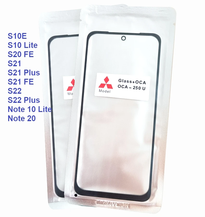 10 Pz Vetro + Oca Lcd Lente Esterna Anteriore Per Samsung Galaxy S20 Fe S21 S22 Plus S10E S10 Note 10 Lite Pannello Touch Screen