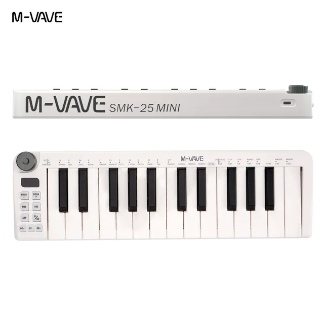 M-VAVE SMK-25 II MIDI Pad Controller Keyboard USB Mini 25 Key,16