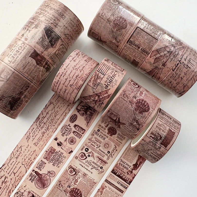 4Pcs Retro Washi Tapes Scrapbooking Map Decorative Adhesive Tape Stationery Basic Masking Tape Journal Supplies Washi Tape Set 6