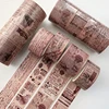 4Pcs Retro Washi Tapes Scrapbooking Map Decorative Adhesive Tape Stationery Basic Masking Tape Journal Supplies Washi Tape Set 6
