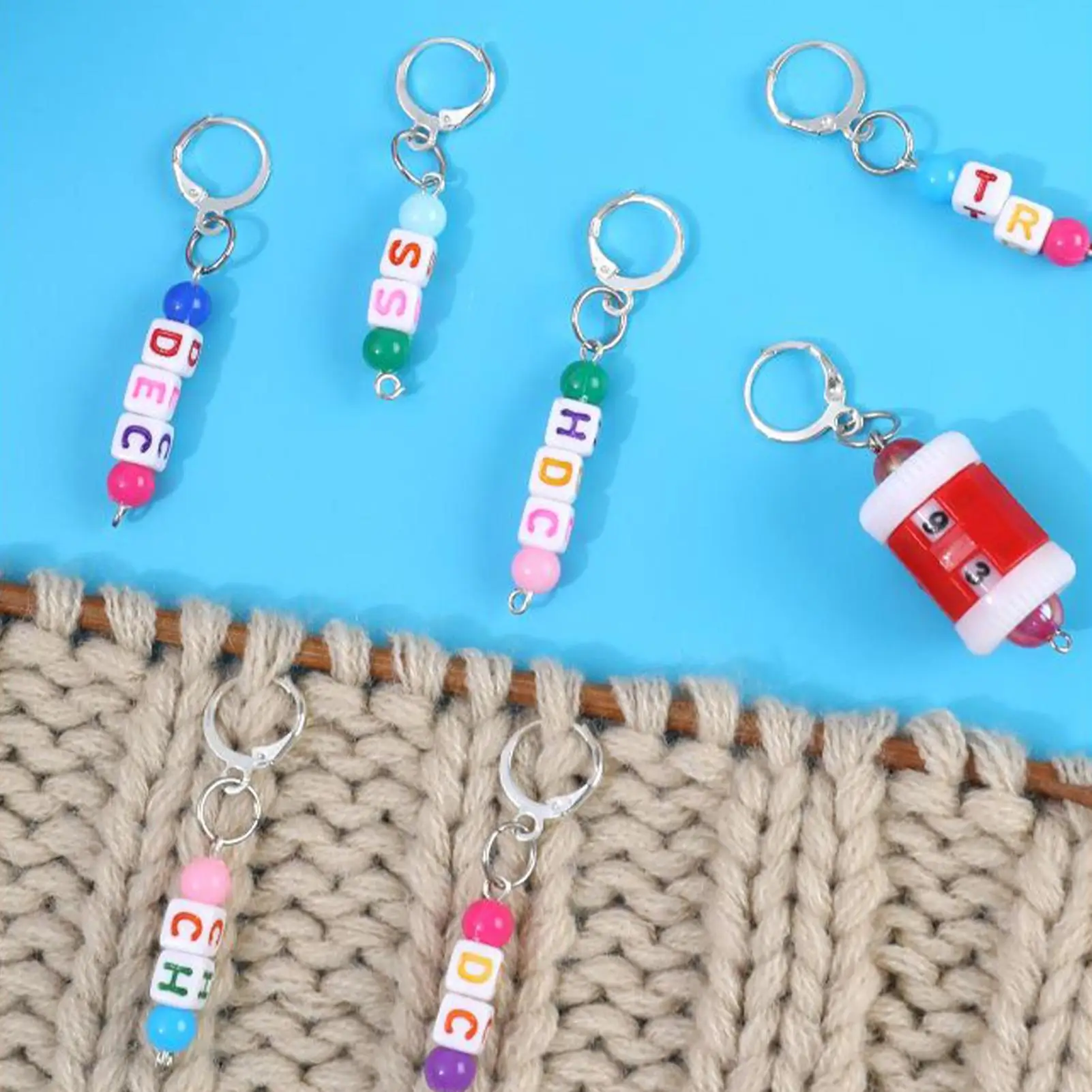 Knitting Markers Sewing Yarn Markers 12 Pieces Sewing Marking Tool For Fabric Clothing Scrapbooking Keychain Necklace Making