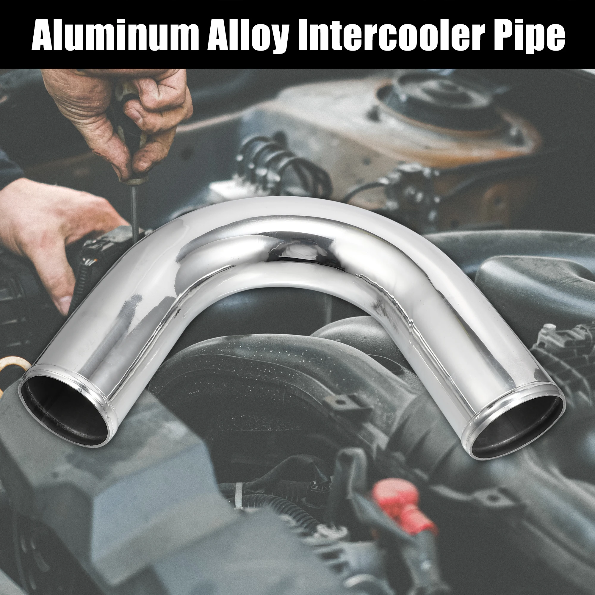 UXCELL OD 51mm 57mm 63mm 70mm Length 500-550mm Aluminum Alloy Intercooler Pipe 90 105 135 Degree Bend Elbow Air Intake Tube