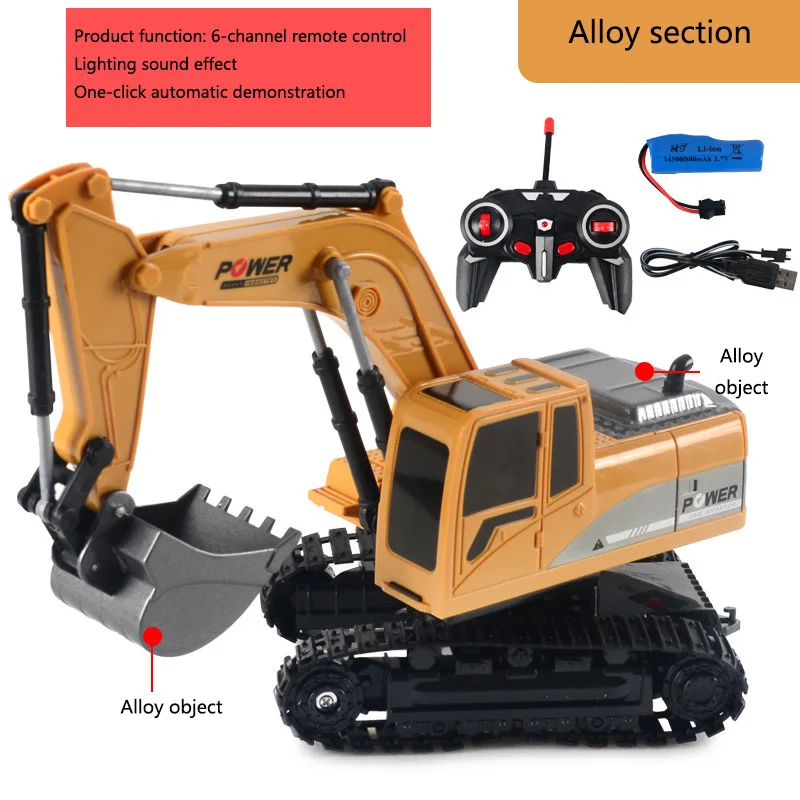 1: 20 Large Alloy Remote Control Excavator 11 Channel Crawler Excavator Children Boy Competition Engineering Vehicle Model Toy remote control cars & trucks RC Cars