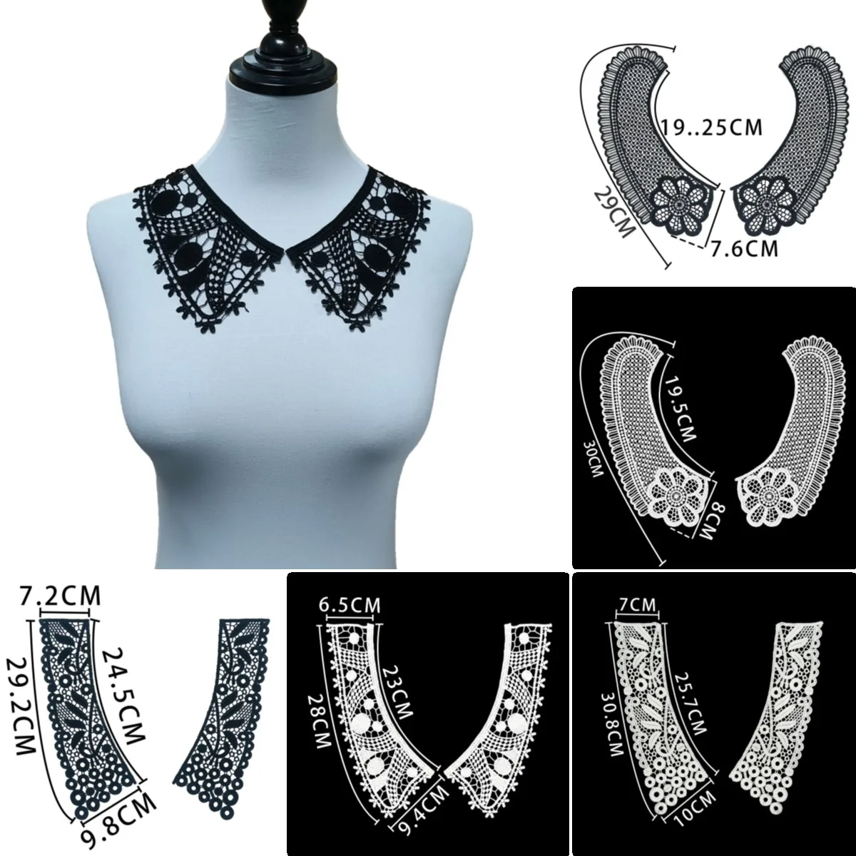 

Черно-белая вышивка с отверстиями измельченная молочная декоративная одежда шитье кружева Сделай Сам оптовая продажа 1-10 штук аксессуары