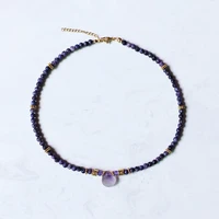 Collier en Pierre Naturelle à Facettes pour Homme et Femme, Pendentif Goutte d'Eau Bleue, Tendance, Cadeau de Noël, 2021 4
