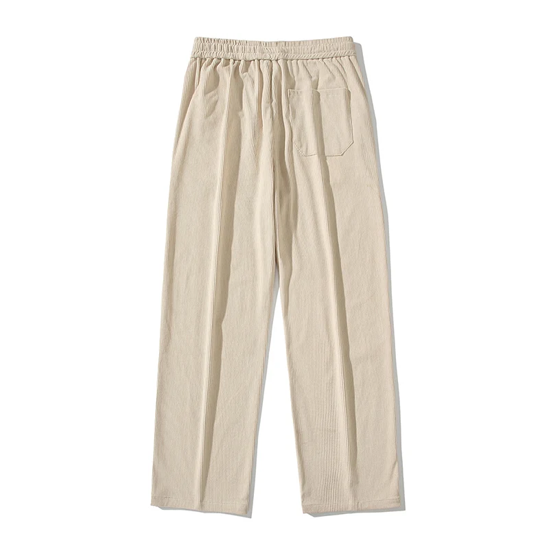 Brand Men's Corduroy Casual Pants Korean Street Straight Loose Wide Leg Pants Fashion Casual Sports Pants Black Gray Beige White