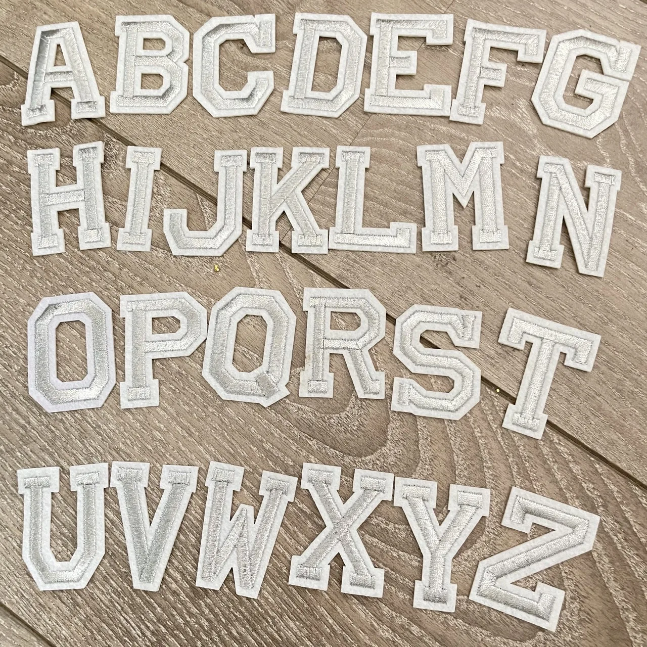 8cm White Chenille Letter Patches Iron on For Clothing Towel Embroidered  Felt Alphabet Heat Adhesive DIY Accessories ABC DEFG